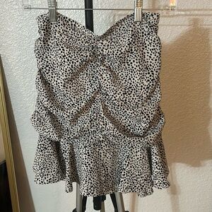 NWT Altar’d State Leopard Ruffle Mini Skirt Size Medium
